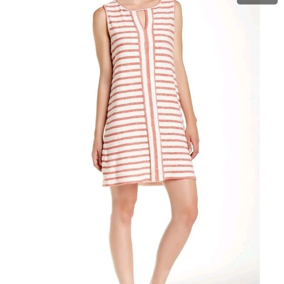 NWT Max Studio 3/4 Sleeve Long Sleeve Stripe Shift Dress XL Natural Black - Picture 12 of 12